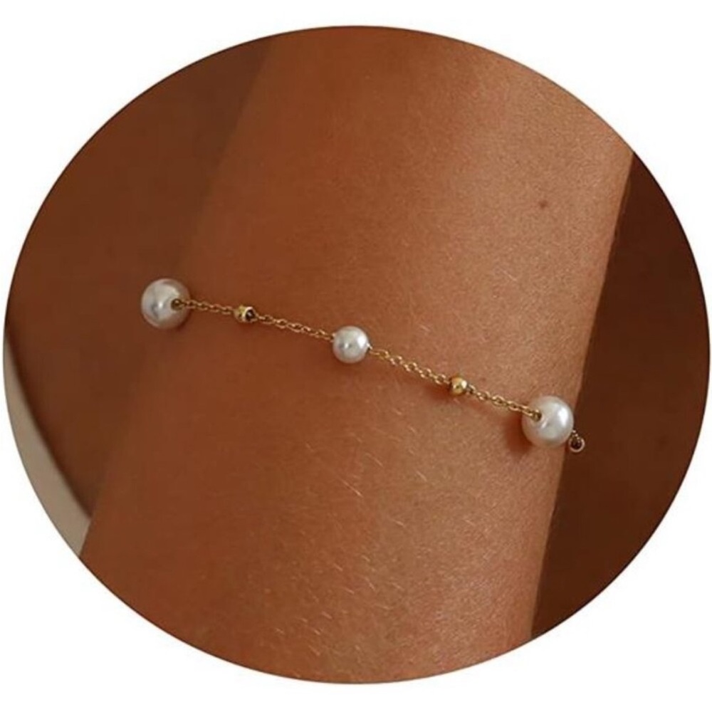 Bracelets for Women Multi Pearls Beads-Gold